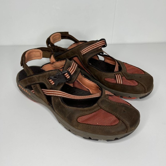 Merrell Shoes - Merrell Cambrian Emme Leather Mary Jane Sandals Brown Size 11